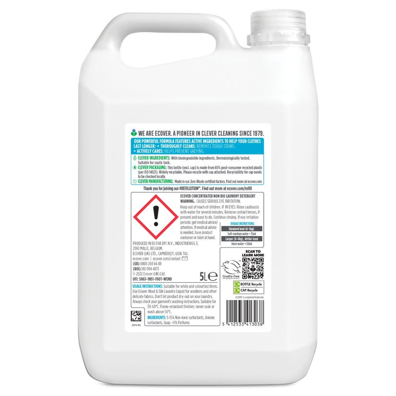 ecover Laundry Liquid Non-Bio Refill Lavender and Sandalwood Concentrated - 5 Litre - Image 2